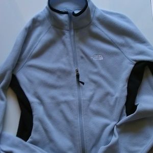 North face fleece jacket medium blue black zipper